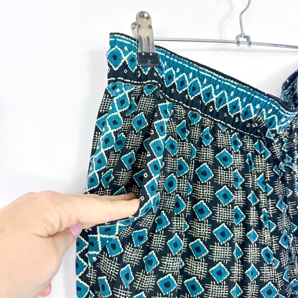 Anthropologie Blue & Black Print Jogger Pants - Picture 3 of 6